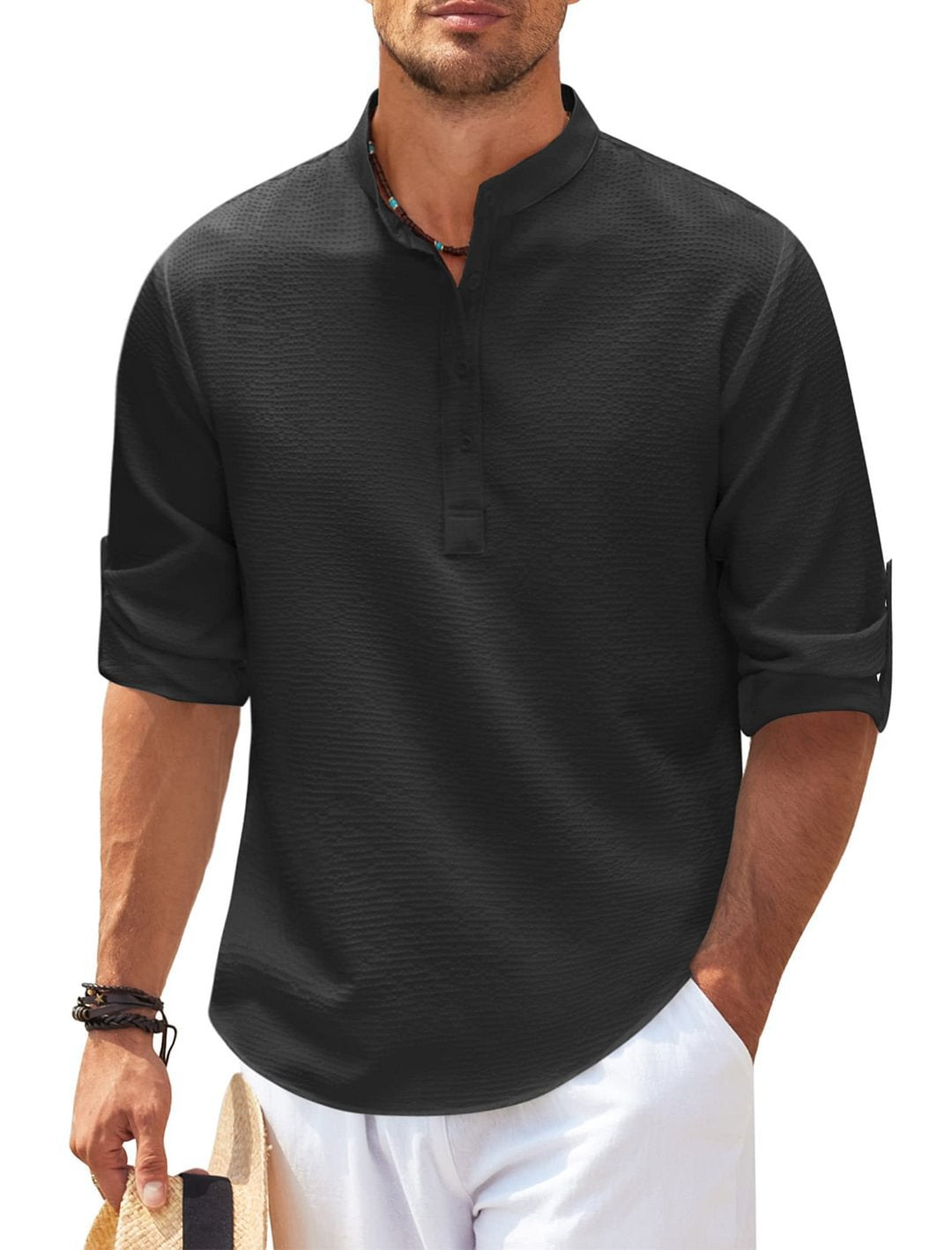 Cormac - Men's Casual Long Sleeve Linen Shirt