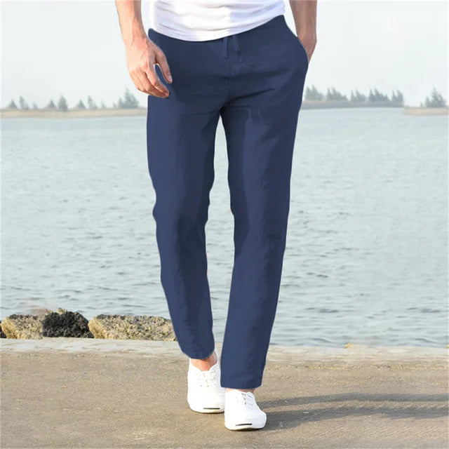 Poli - Men's Airy Linen Pants for Summer