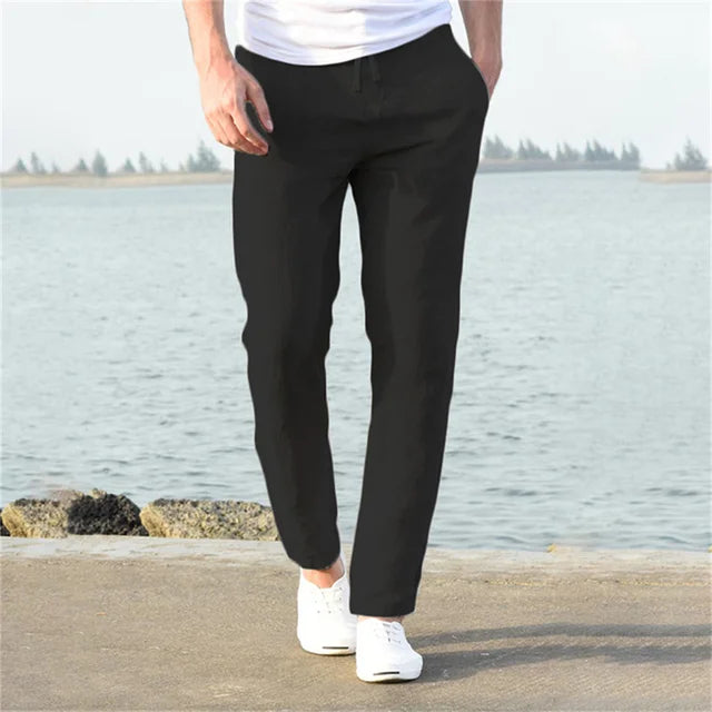 Poli - Men's Airy Linen Pants for Summer