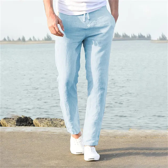 Poli - Men's Airy Linen Pants for Summer