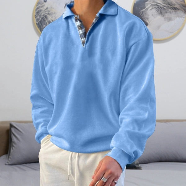 Bruno - Men's Long Sleeve V-Neck Hoodie