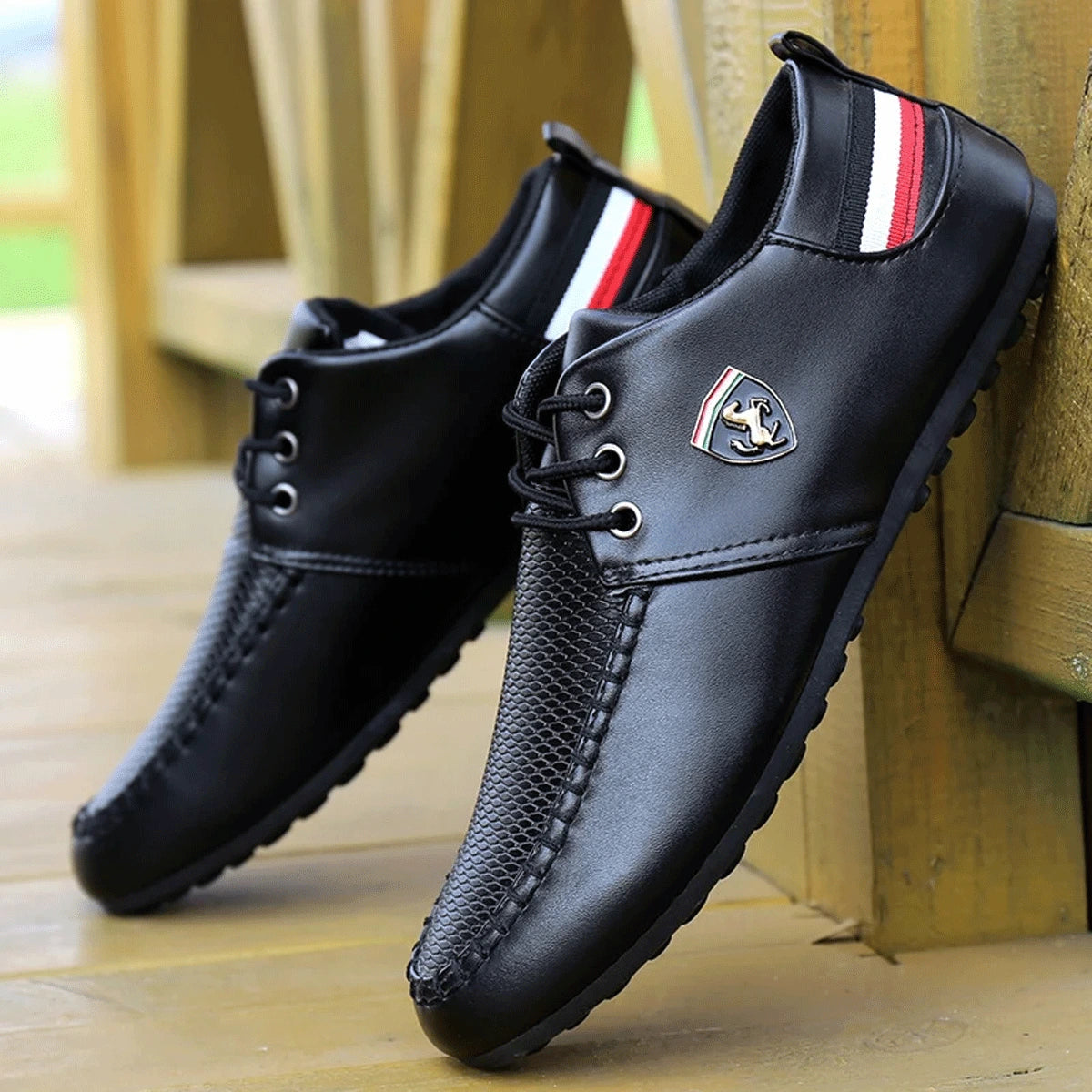 Ferrari® Men's Leather Moccasin Shoe + Exclusive Gift