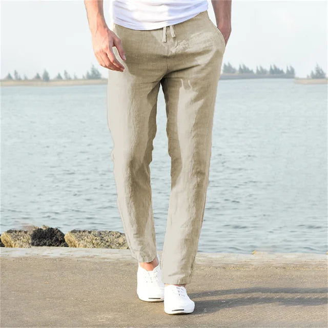 Poli - Men's Airy Linen Pants for Summer