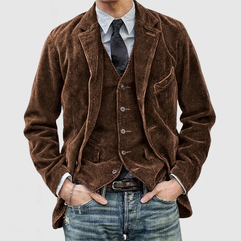 Florian® Vintage Blazer and Corduroy Vest 