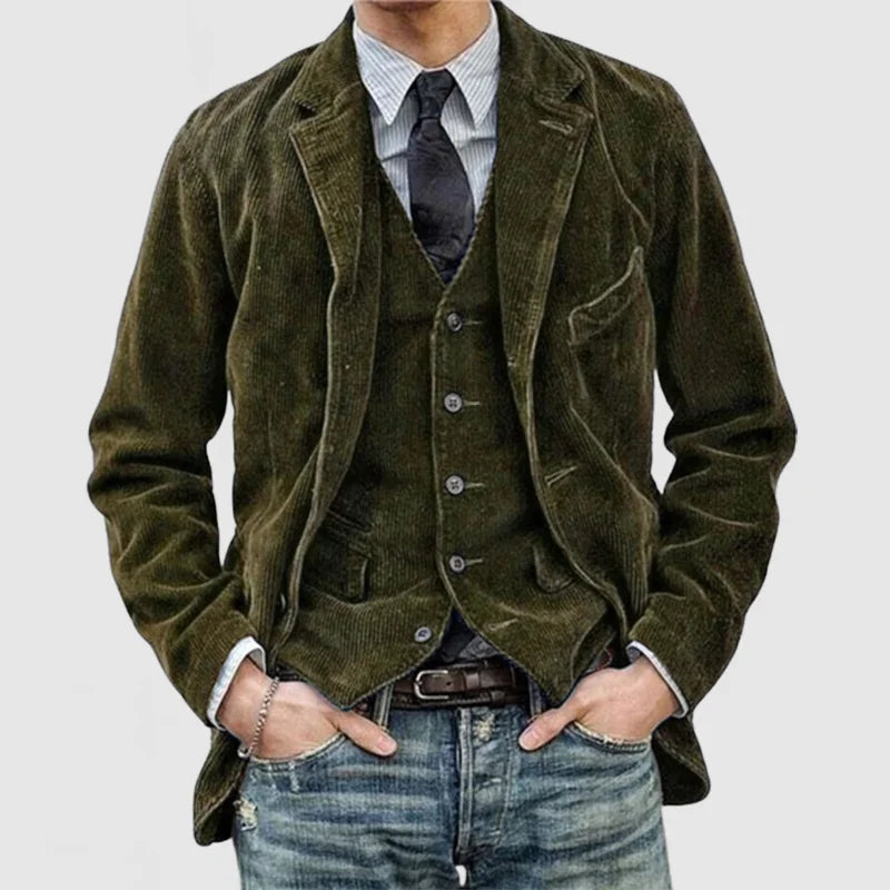 Florian® Vintage Blazer and Corduroy Vest 