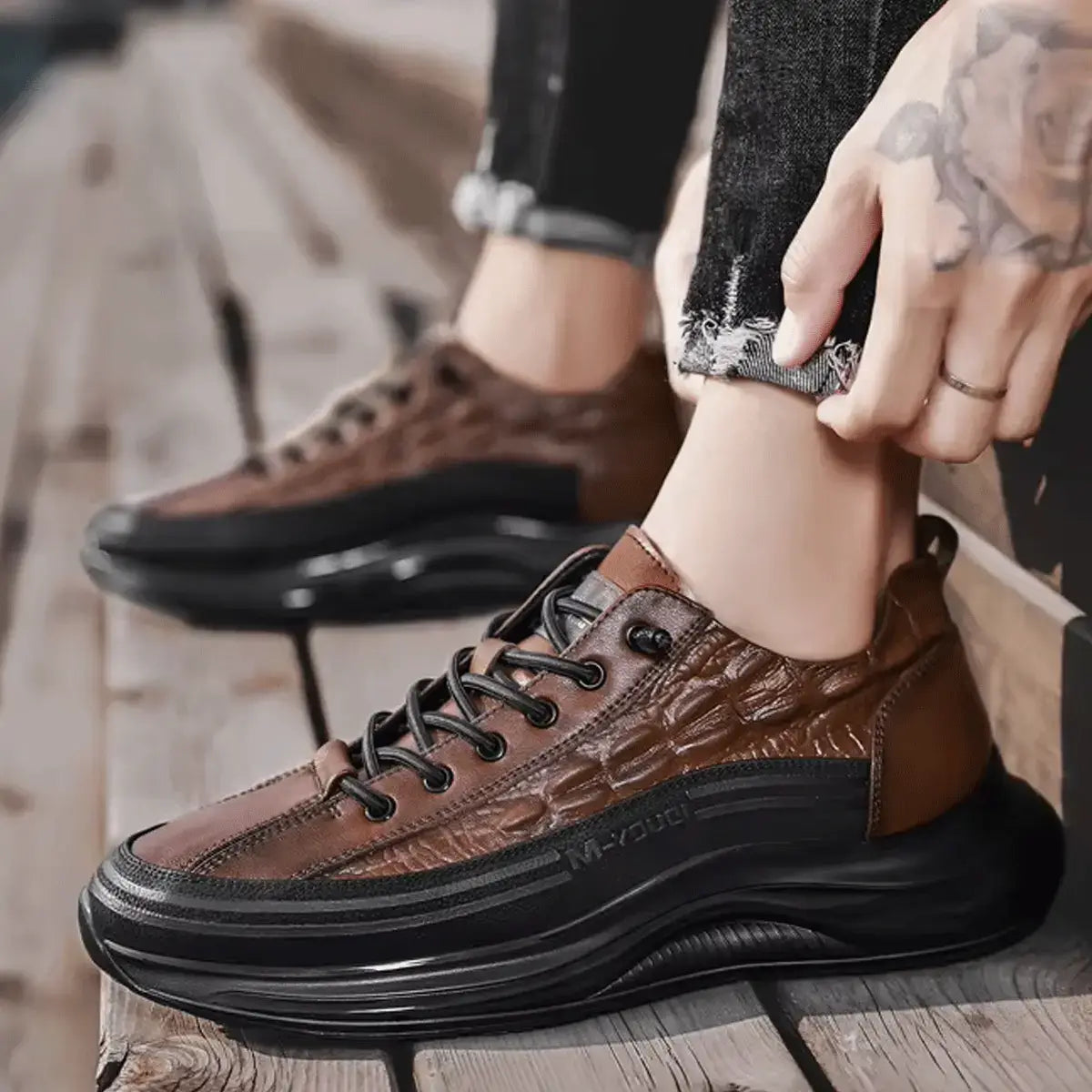 Drako® Crocodile Leather Men's Sneakers